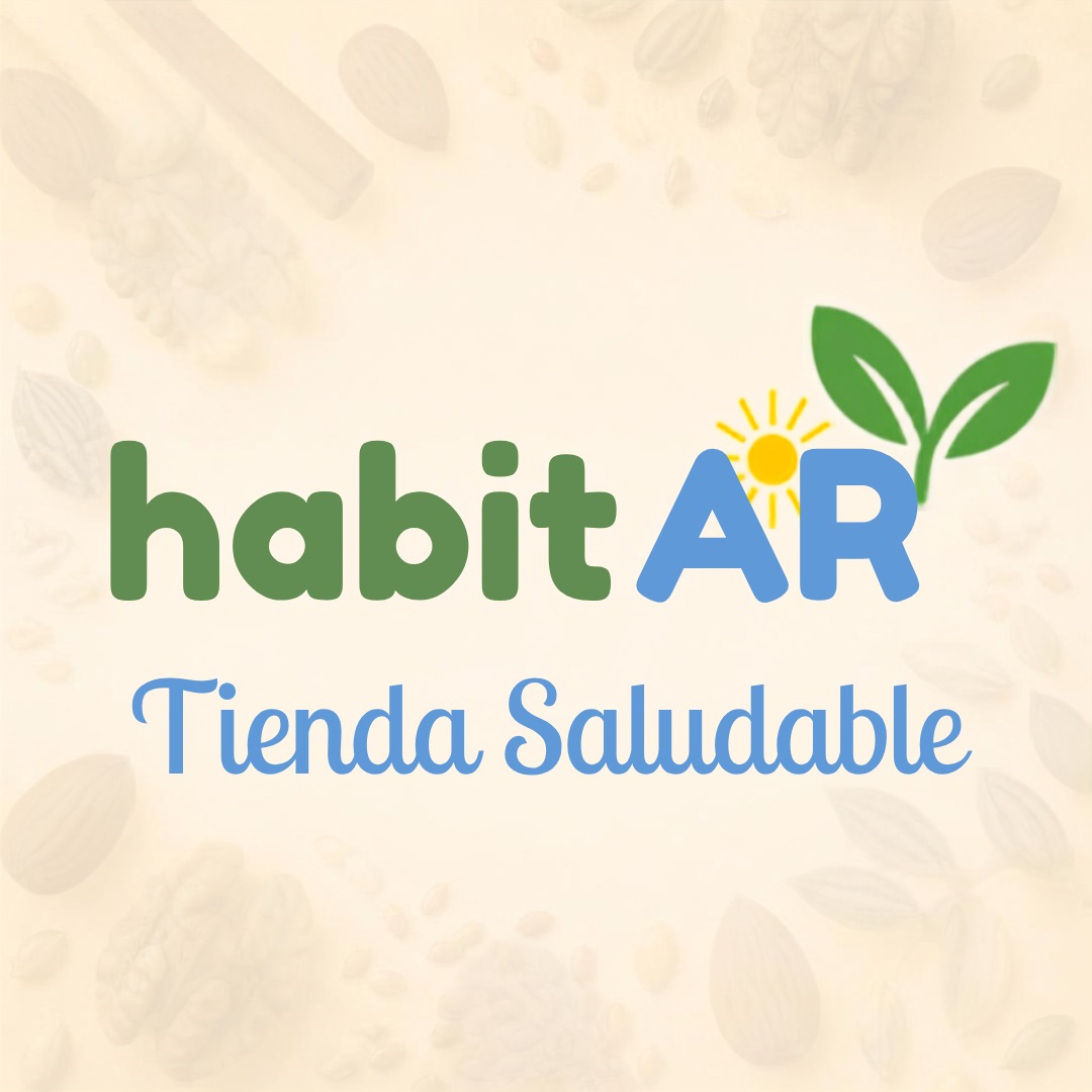 habitAR Tienda Saludable, logo con hojas y sol